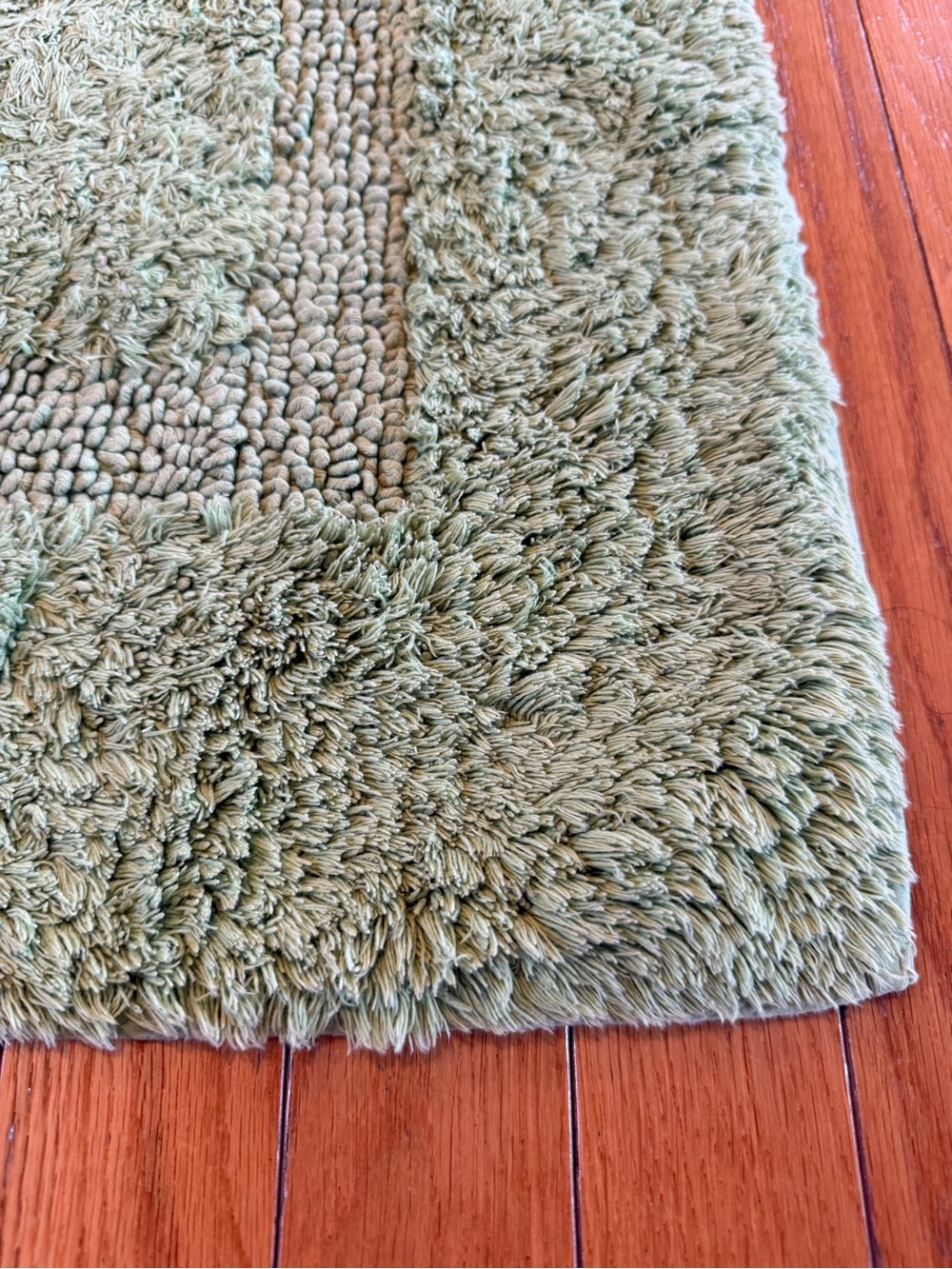 PBK Pottery Barn Kids Green Shag Bath Mats Rugs 33” x 20” - Picture 2 of 3